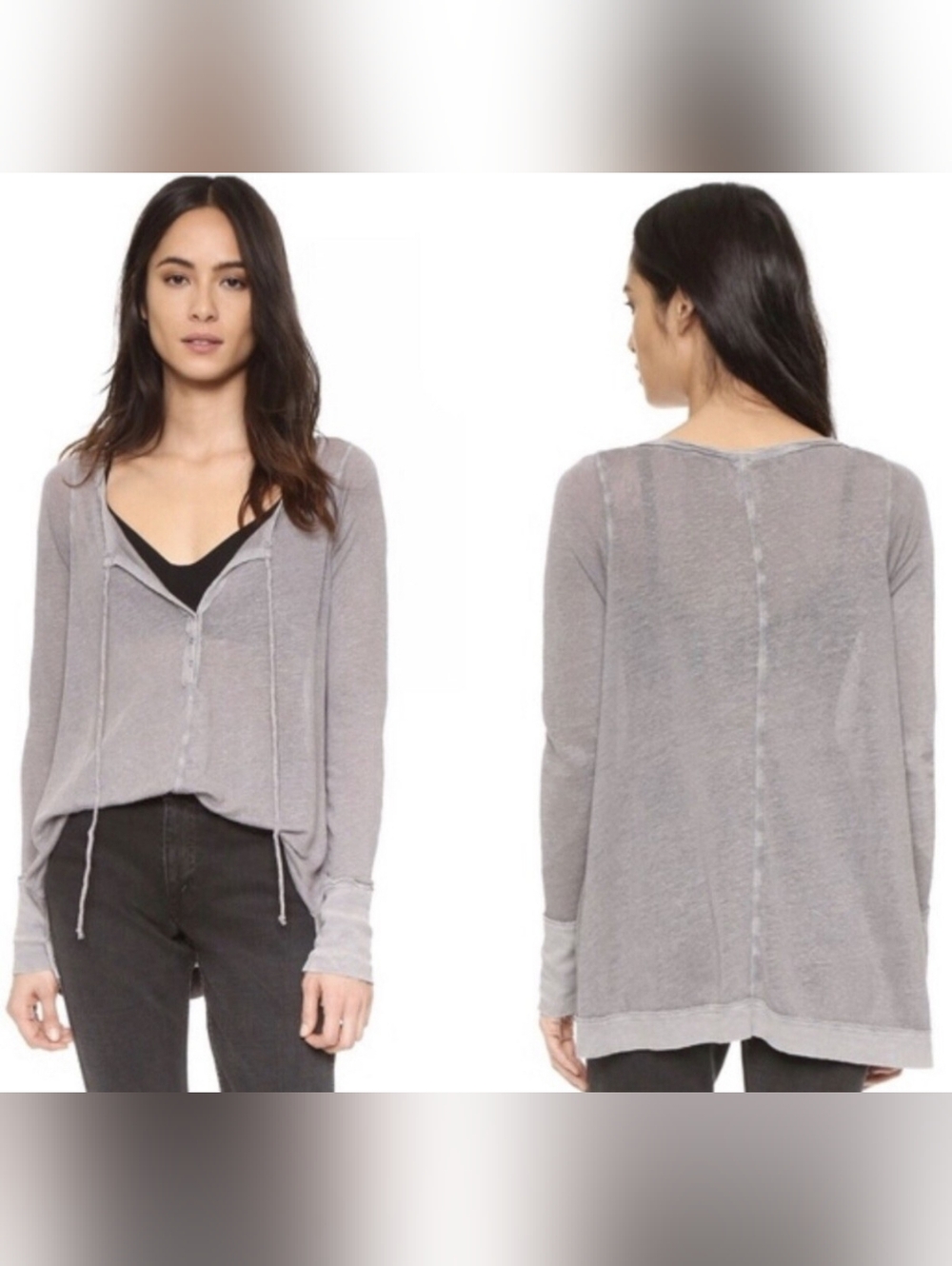Free People Sheer Linen Stretchy Oversized Cardigan